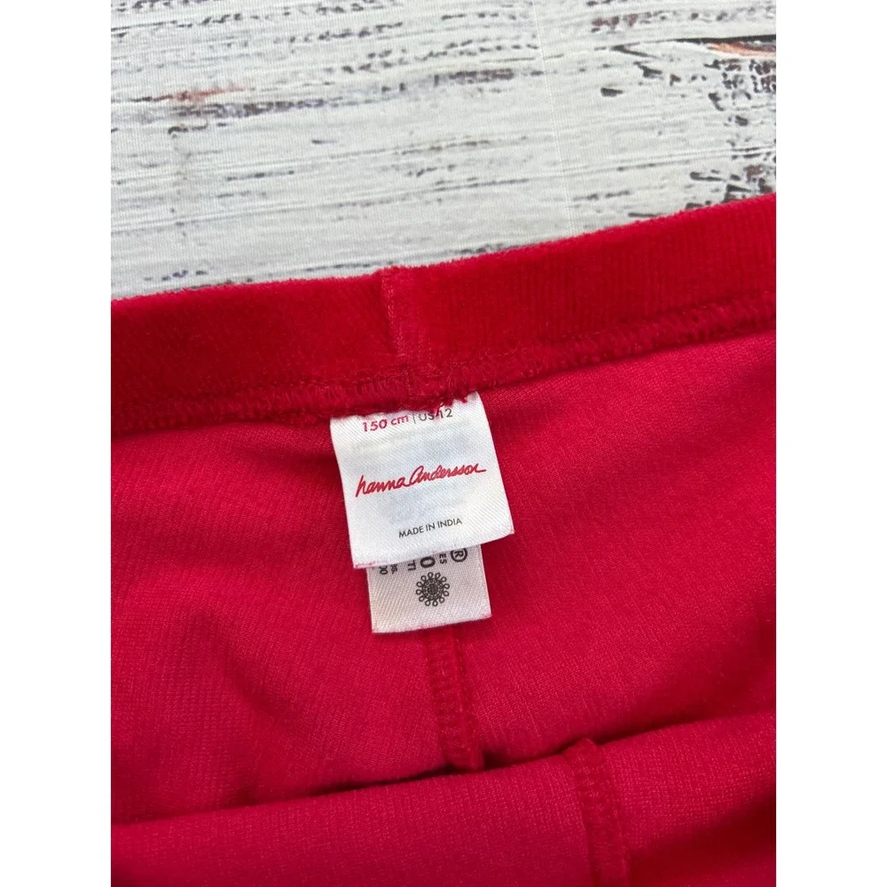 Hanna‎ Andersson Red Velour Corduroy Ribbed Leggings Kids 150cm USA 12 OEKO-TEX